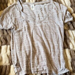 We The Free Light Gray V-Neck Tee